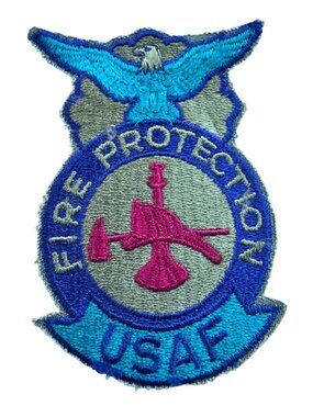 Vintage USAF Fire Protection Patch Subdued United States Air Force Military Embr